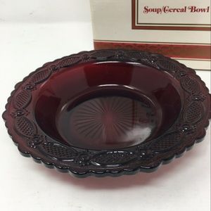 Vintage | Dining | Vtg Avon Cape Cod 876 Red Sandwich Glass Bowl | Poshmark